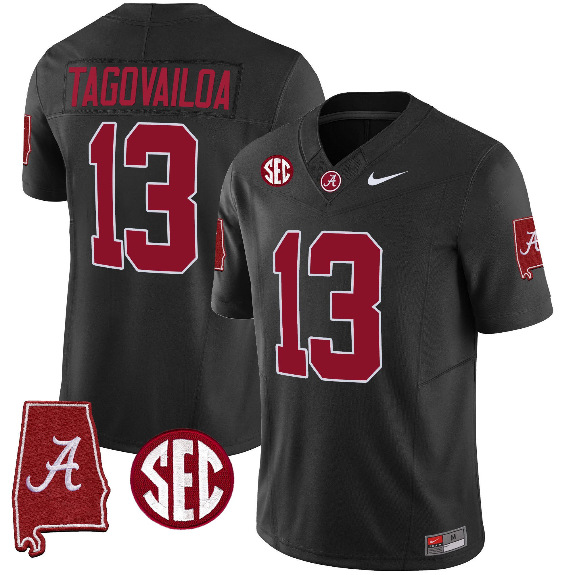Men Alabama Crimson Tide #13 Tagovailoa Black 2024 Nike Vapor Limited NCAA Jersey